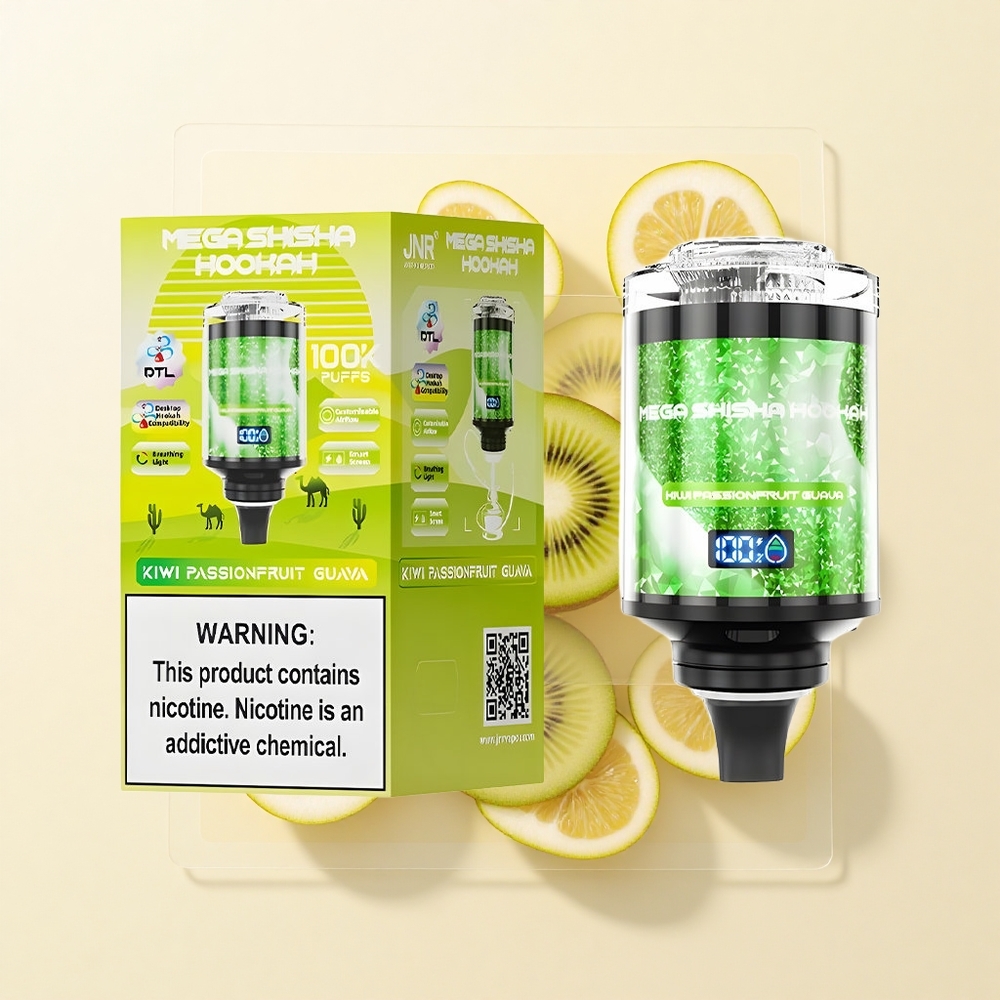 JNR Mega Shisha Hookah 100K 2200mAh Typ-C Kiwi Maracuja Guava