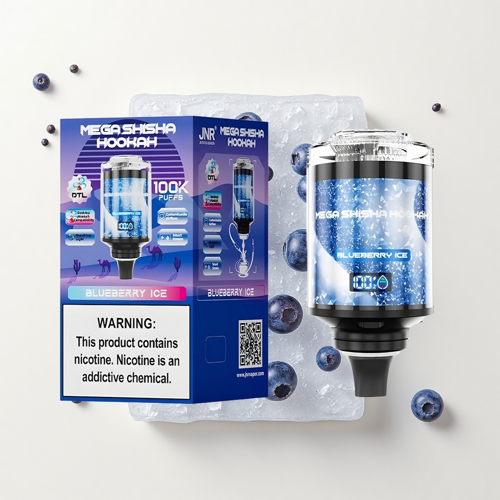 JNR Mega Shisha Hookah 100K 60ml 2200mAh Typ-C Borůvkový ľad
