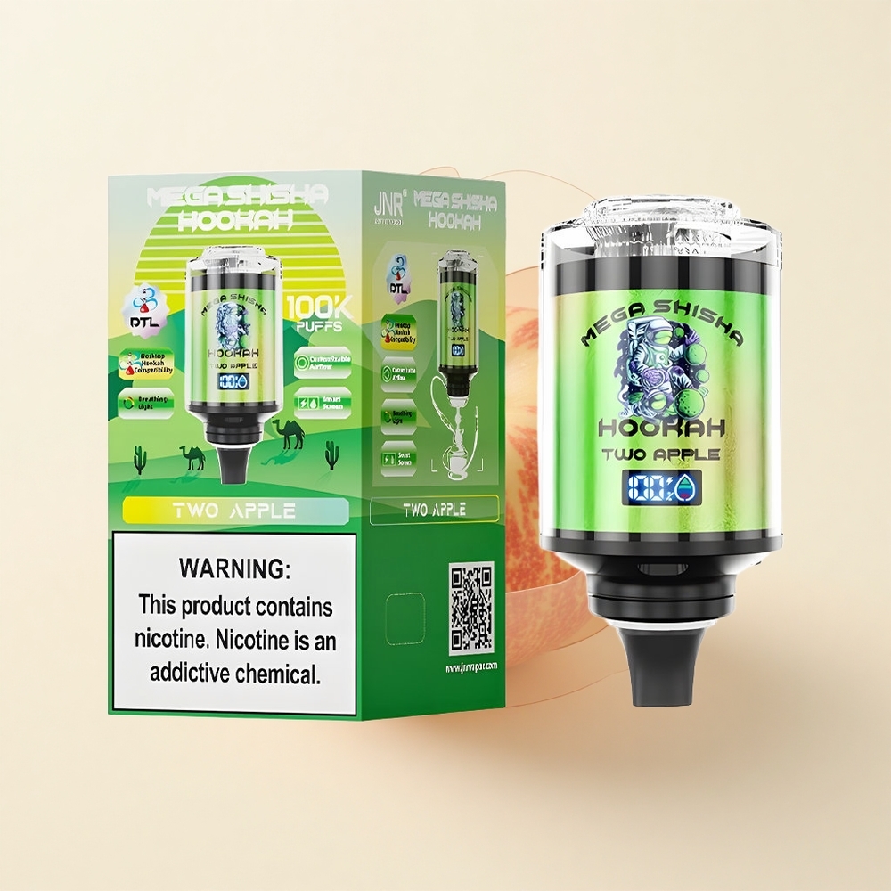 JNR Mega Shisha Hookah 100K 60ml 2200mAh Typ-C Dve Jablká