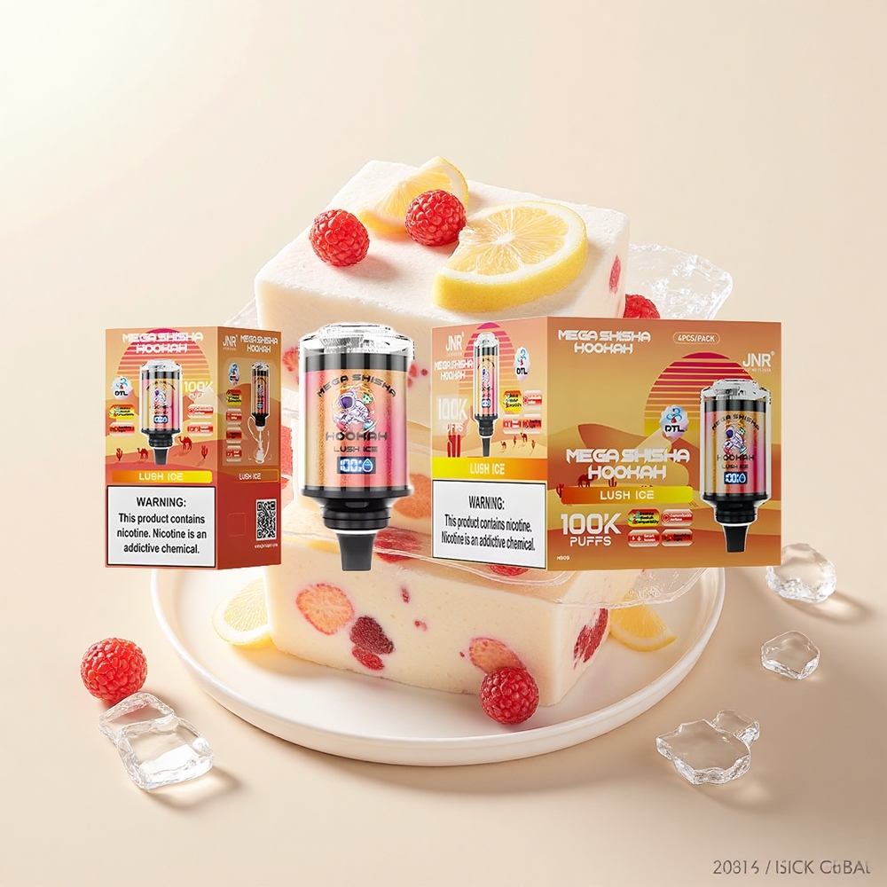 JNR Mega Shisha Hookah 100K Pulzujúce Ľadové Ovocie 60ml 2200mAh Typ-C