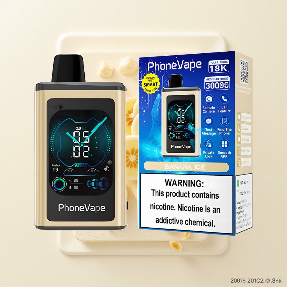 JNR PhoneVape 30000 fajok Nabíjateľná Batéria Turbo Režim Banánová Mražená