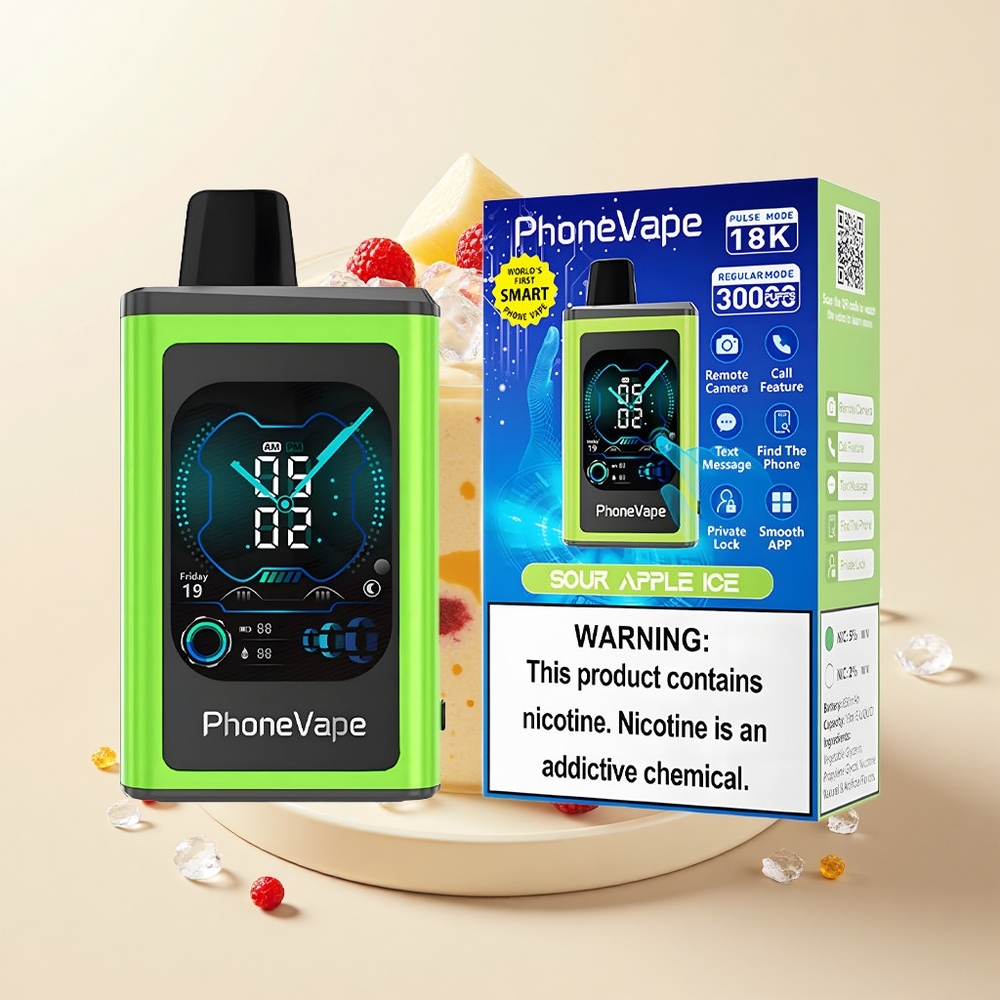 JNR PhoneVape 30000 pufov Jednorazová Vape Kyslé Jablko Ľadový Typ-C Turbo Vzduch Aplikácia