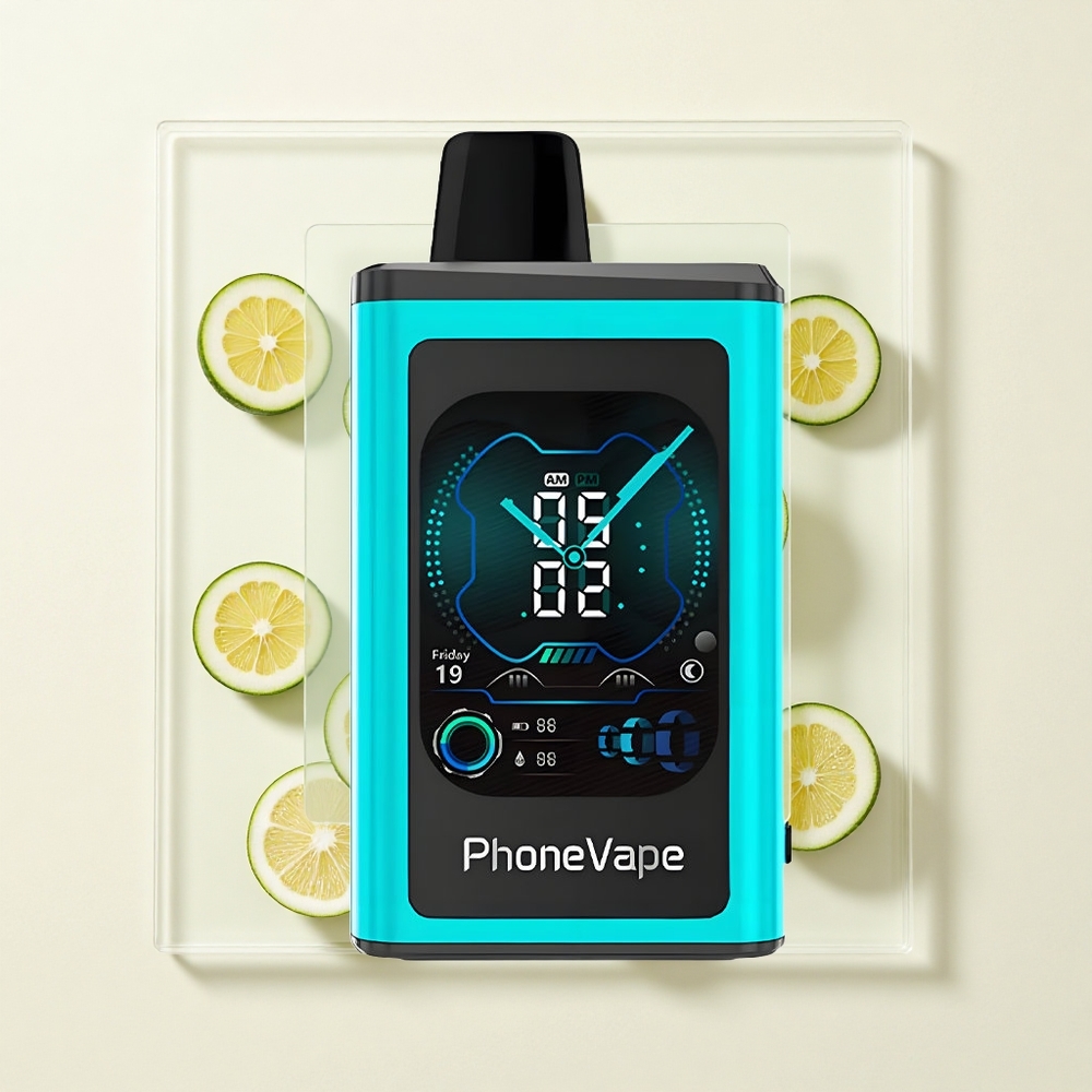 JNR PhoneVape 30000 pufov Jednorazová Vape Miami Mäta Turbo Rechargeable Airflow App Display