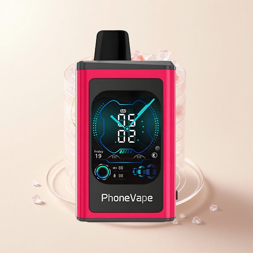 JNR PhoneVape 30000 pufov Jednorázová Vape Melónový Ľad Turbo Rechargeable App Displej