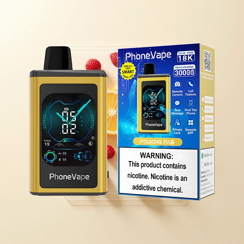 JNR PhoneVape 30000 ťahov Jednorazové Vape Fucking Fab Turbo Rechargeable 850mAh Typ-C App Displej