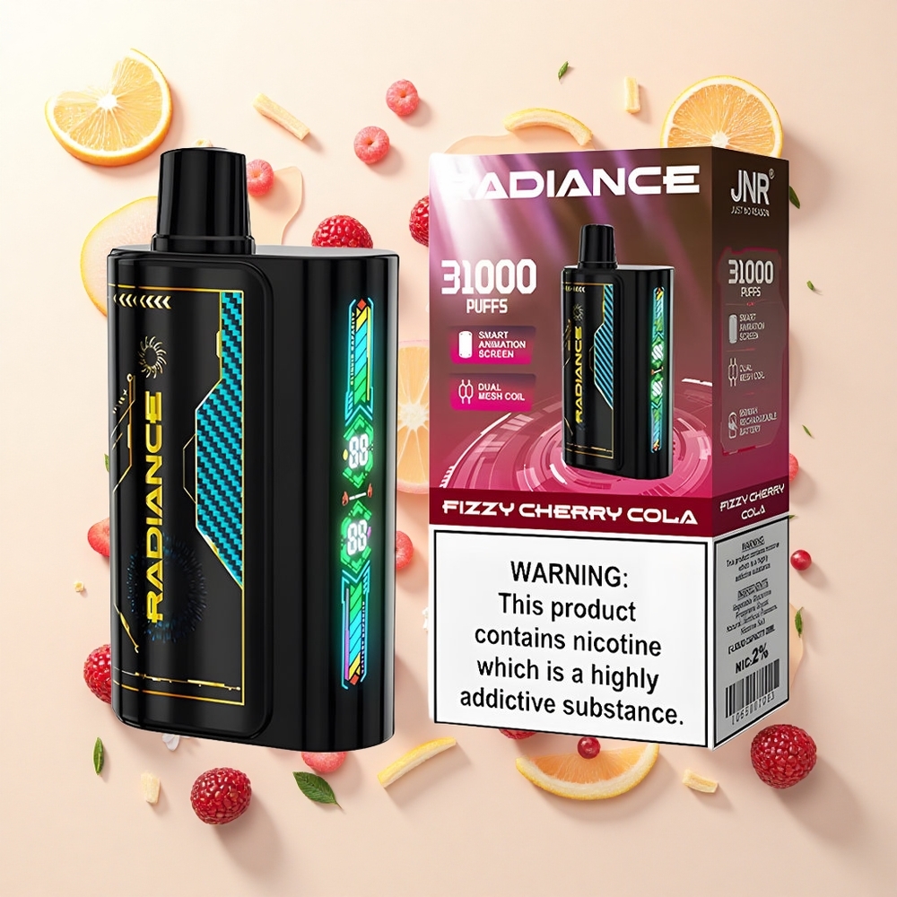 JNR Radiance 31000 Pufov Jednorázová Vape FIZZY CHERRY COLA 28ml 2 Nikotín