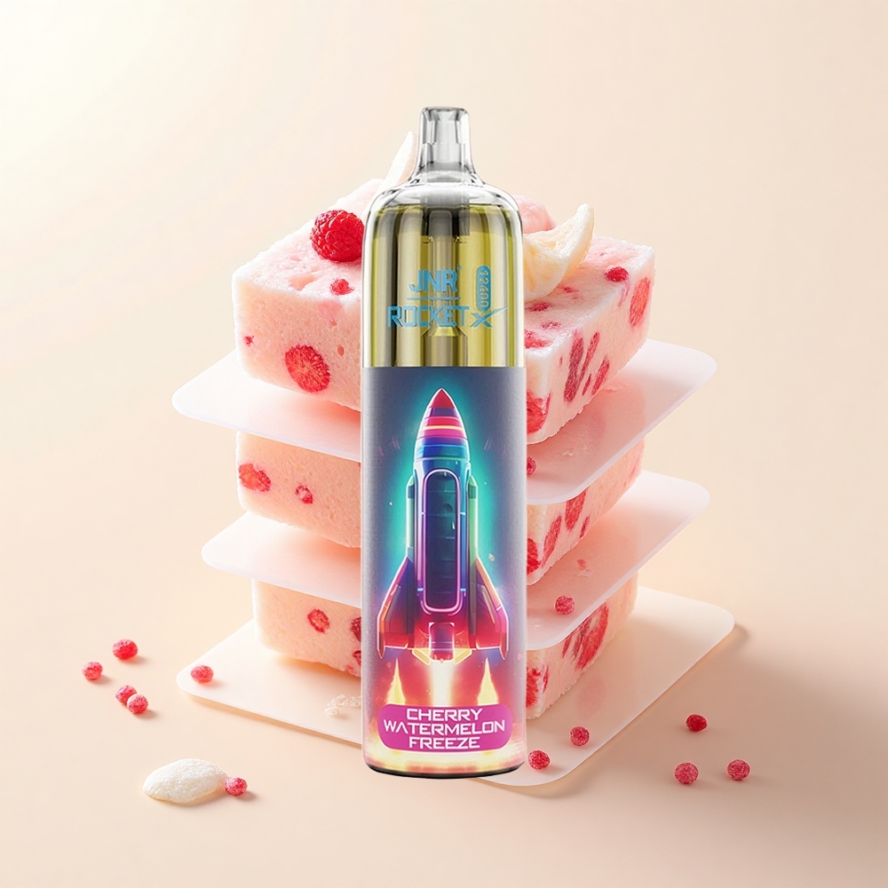 JNR Rocket-X 12400 Pufov Jednorazová Vape Čerešňový Melónový Ľad s RGB Airflow 12ohm Mesh 850mAh 25ml Type-C