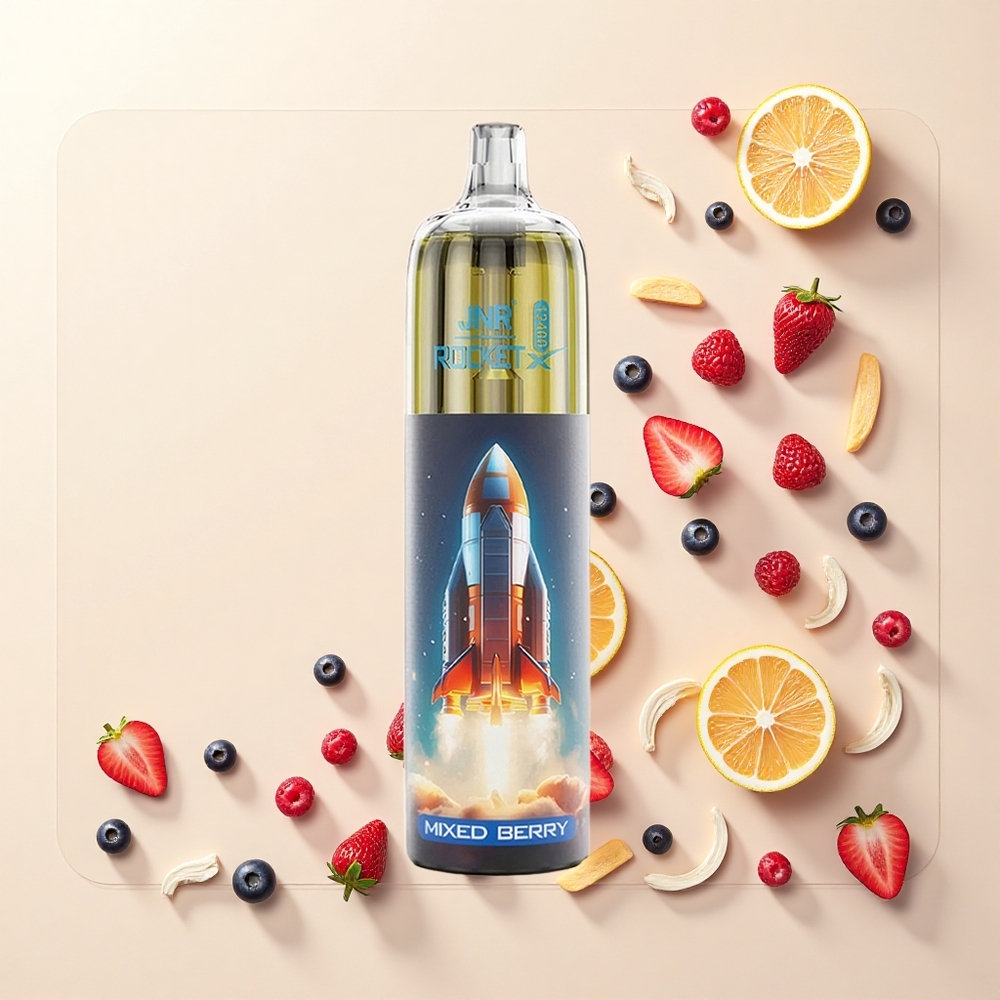 JNR Rocket-X 12400 Pufov Jednorázová Vape S Nastaviteľným Prietokom RGB Mesh 12ohm 850mAh 25ml Type-C Zmiešané Bobule