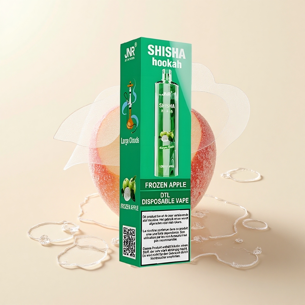 JNR Shisha Hookah 12000 Puf Jednorazové Vape Mrazené Jablko 750mAh 24ml 06 Ohm