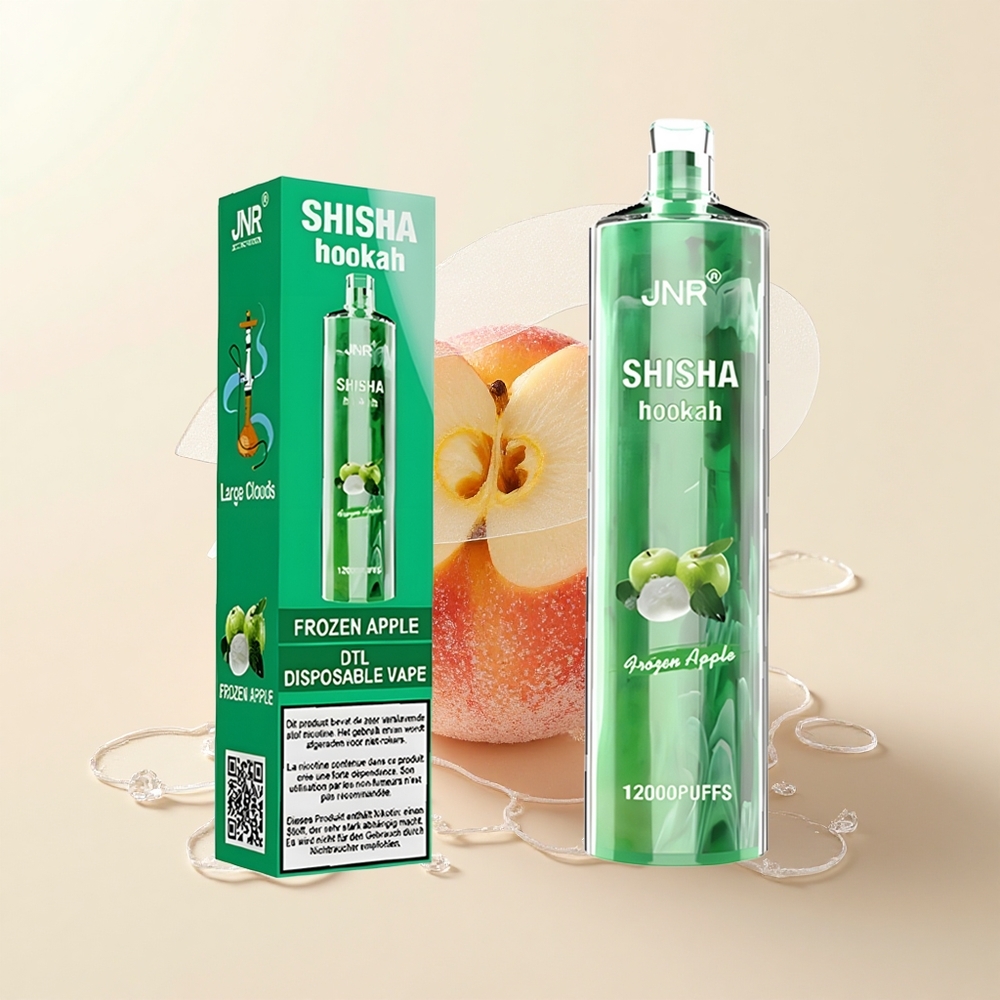 JNR Shisha Hookah 12000 Puf Jednorazové Vape Mrazené Jablko 750mAh 24ml 06 Ohm