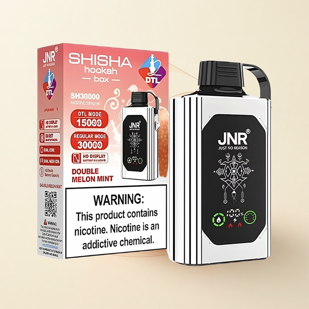 JNR Shisha Hookah Box 20500 Púfov HD Display 1000mAh 25ml Dual Mesh Dvojité Jablko