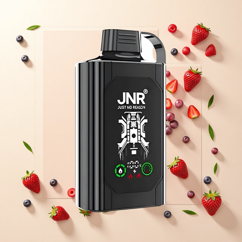 JNR Shisha Hookah Box 20500 Púfov HD Display 25ml Dual Mesh Strawberry Grape