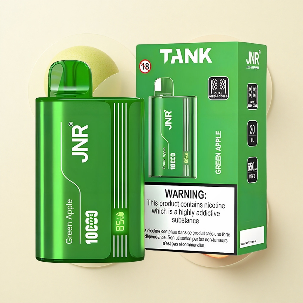 JNR Tank 10000 Pufov Jednorázová Vape Zelené Jablko Broskyňa Hruška 650mAh 20ml Typ-C Dual Mesh