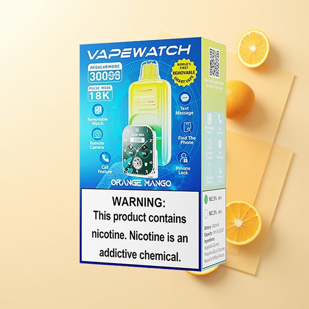 JNR VapeWatch 30000 Puffov Jednorazové Vape Pomeranč Mango 1000mAh 19mL 5