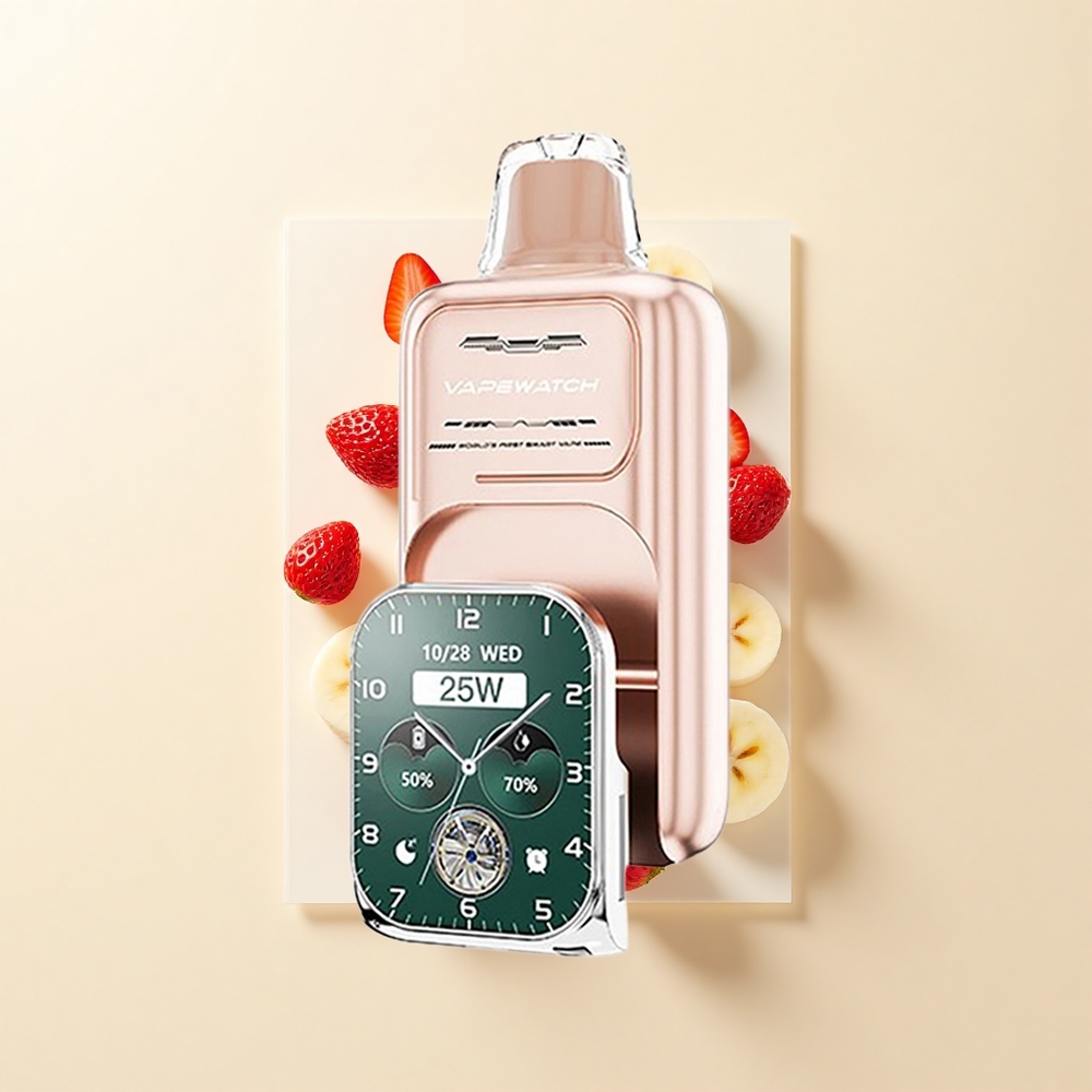 JNR VapeWatch 30000 Pufov Jednorázová Vape Jahoda Banán 1000mAh 19mL 5 Dual Mesh Type-C