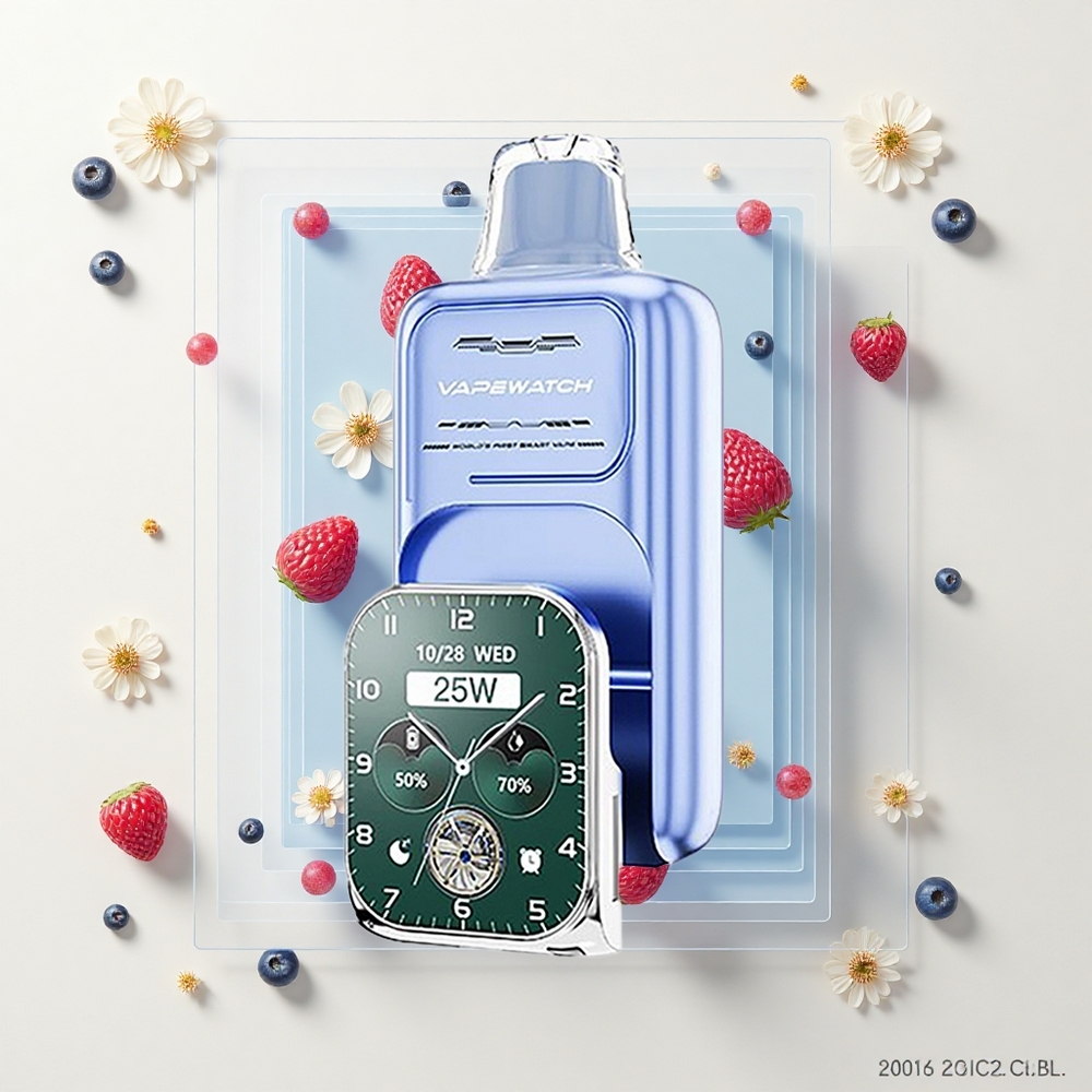 JNR VapeWatch 30000 Púfov Dual Mesh 19mL 1000mAh Blue Razz Ice