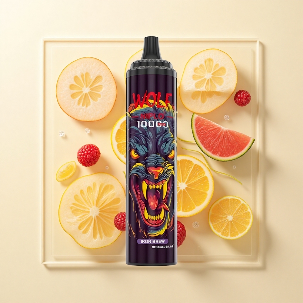 JNR Wolf Niplo 10000 Pufov Jednorazové Vape Iron Brew 10 Ohm Mesh 20ml