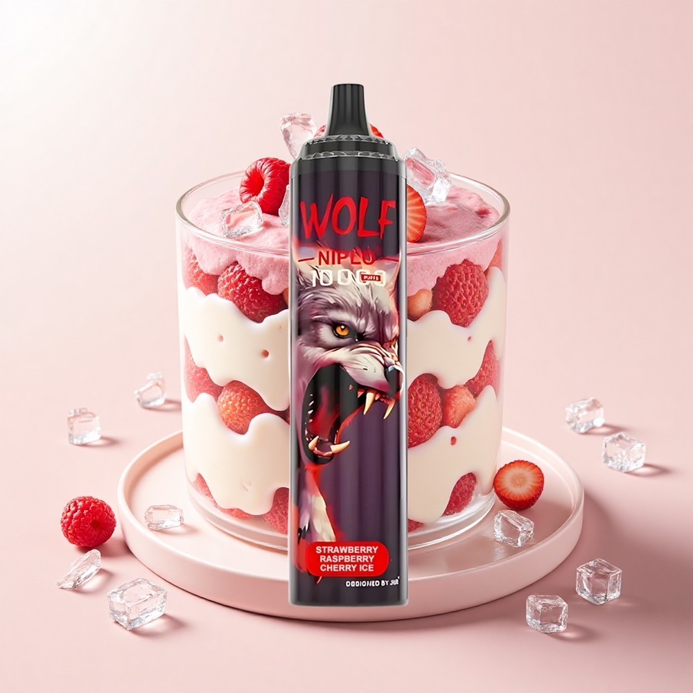 JNR Wolf Niplo 10000 Pufov Jednorázová Vape Jahoda Malina Čerešňa Ľad Mesh 10 Ohm 20ml