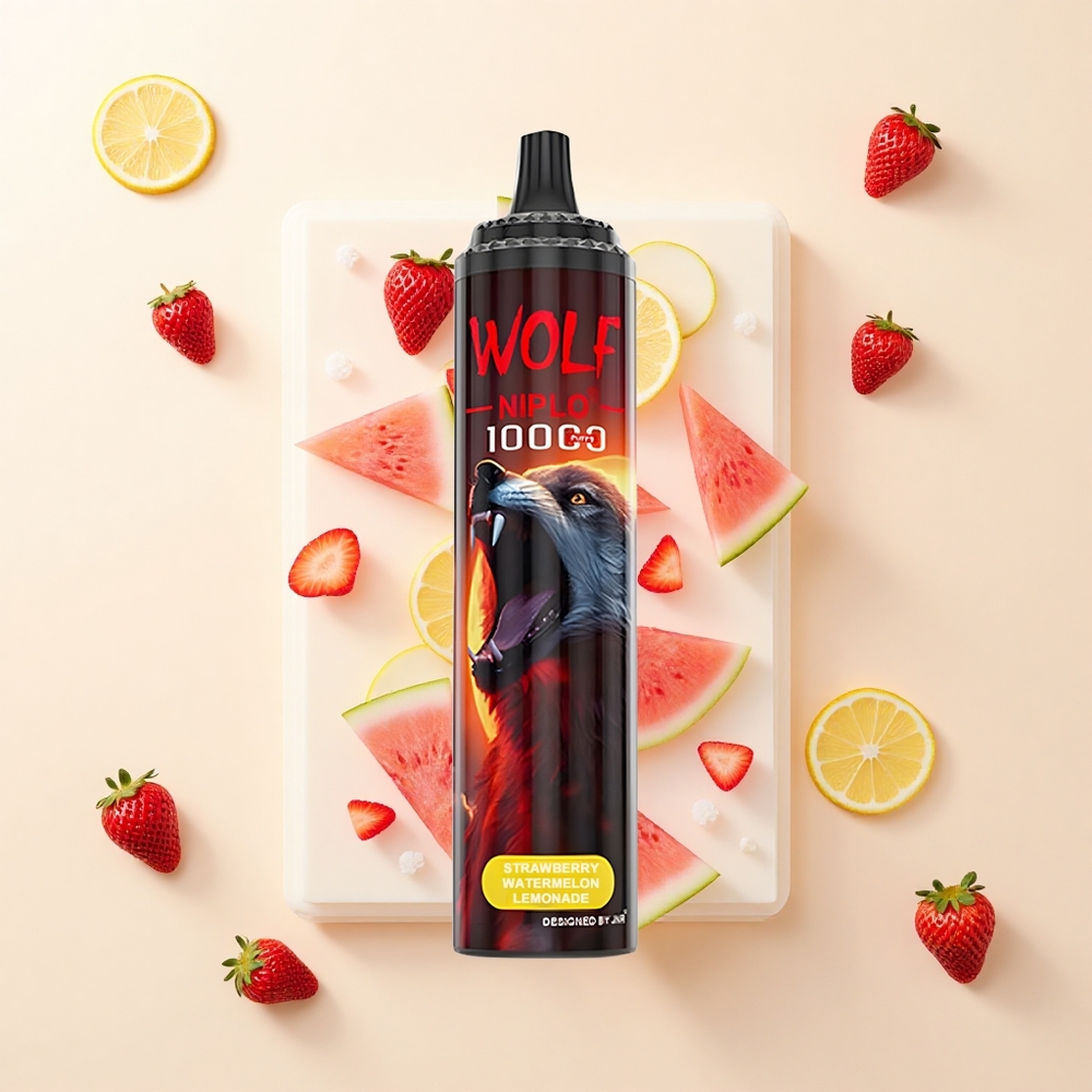 JNR Wolf Niplo 10000 Pufy Jednorazové Vape Jahoda Melón Limonáda 10 Ohm Mesh 650mAh 20ml Typ-C
