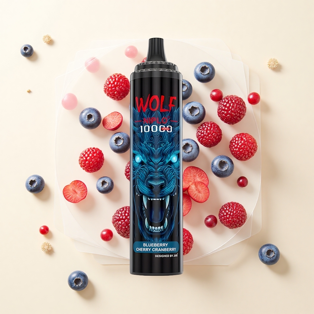 JNR Wolf Niplo 10000 Pufy Jednorazové Vape Čučoriedka Čerešňa Brusnica 10 Ohm 650mAh 20ml Type-C