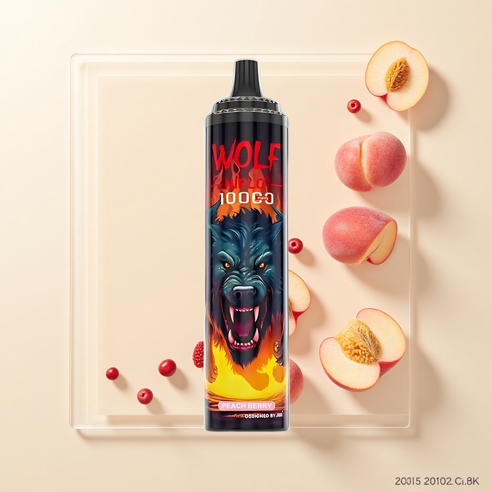 JNR Wolf Niplo 10000 Púfov 10 Ohm Mesh 650mAh 20ml Type-C Broskyňa Bobule