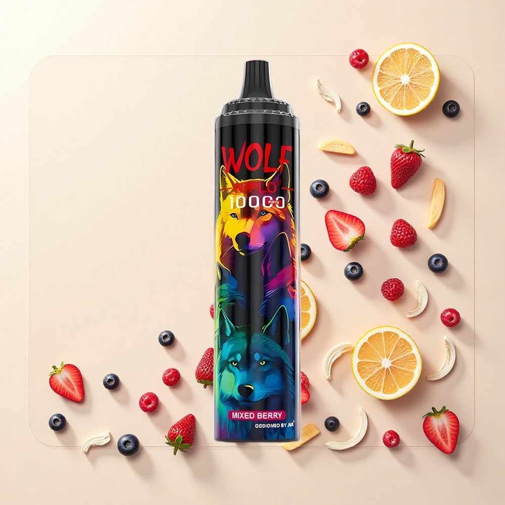 JNR Wolf Niplo 10000 Púfov 10Ohm Mesh 650mAh 20ml TypC Jagaňa Bobule