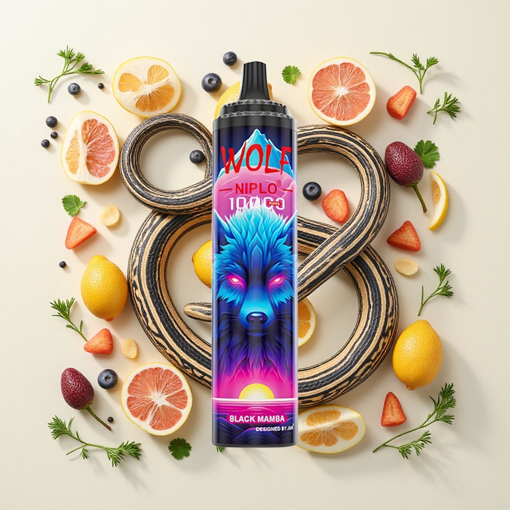 JNR Wolf Niplo 10000 Púfov 20ml 650mAh Typ-C Čierna Mamba