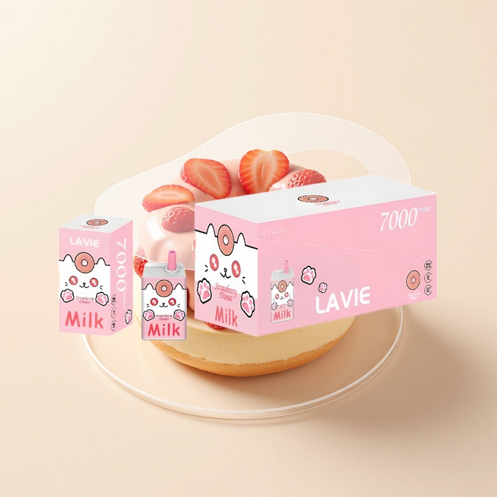 Lavie Milk 7000 Púfov 16ML 600mAh Typ-C Dobíjateľný Jahodový Donut