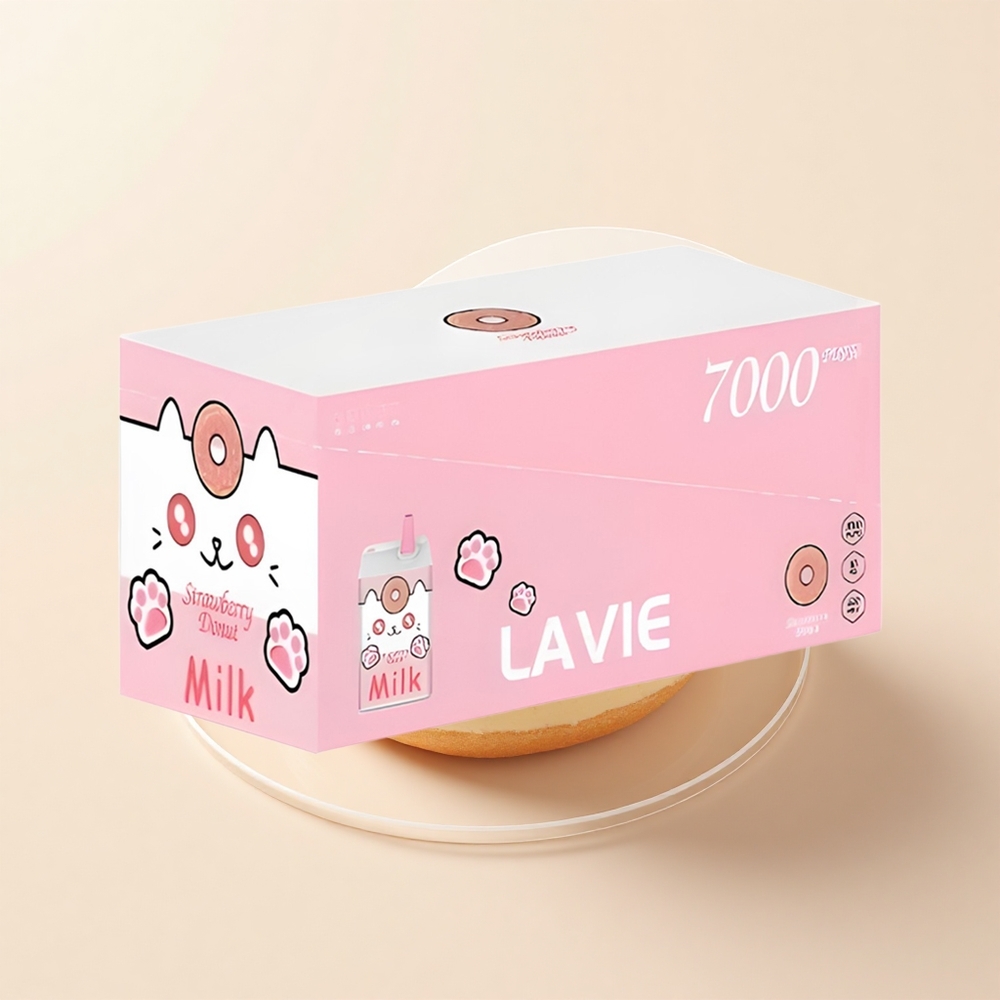 Lavie Milk 7000 Púfov 16ML 600mAh Typ-C Dobíjateľný Jahodový Donut