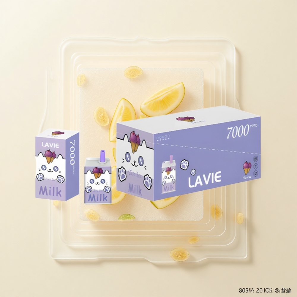 Lavie Mlieko 7000 Pufov Jednorázová Vape Taro Ľad 16ML 5 600mAh