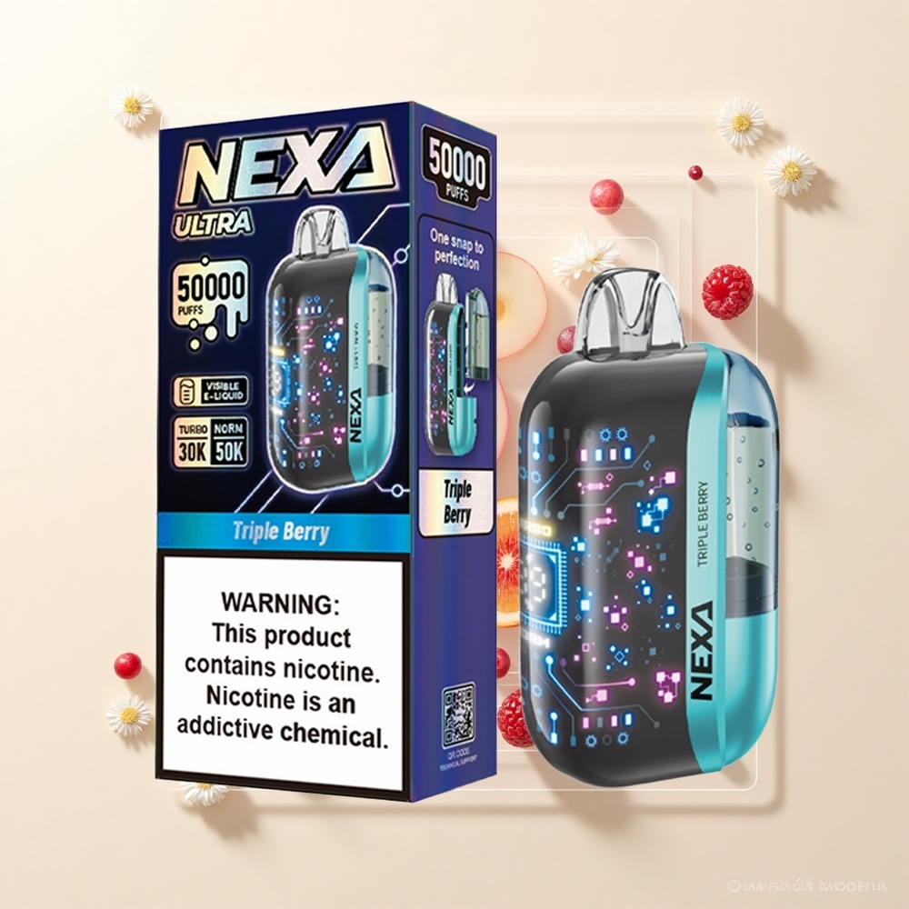 NEXA Ultra 50 000 Puffov Trojité Bobule 20ml 5 Nikotín Typ-C