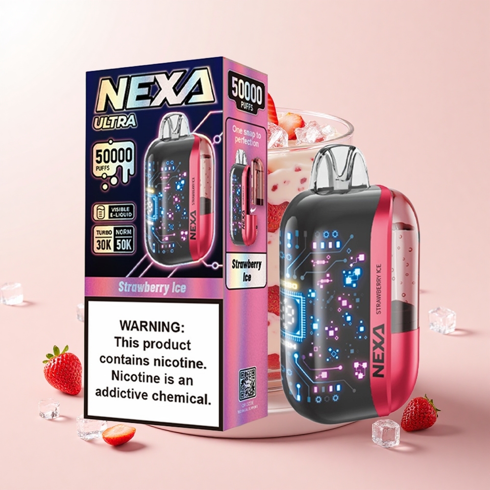 NEXA Ultra 50 000 Púfov 20ml 5 Nikotín Jahoda Ľad 800mAh Typ-C