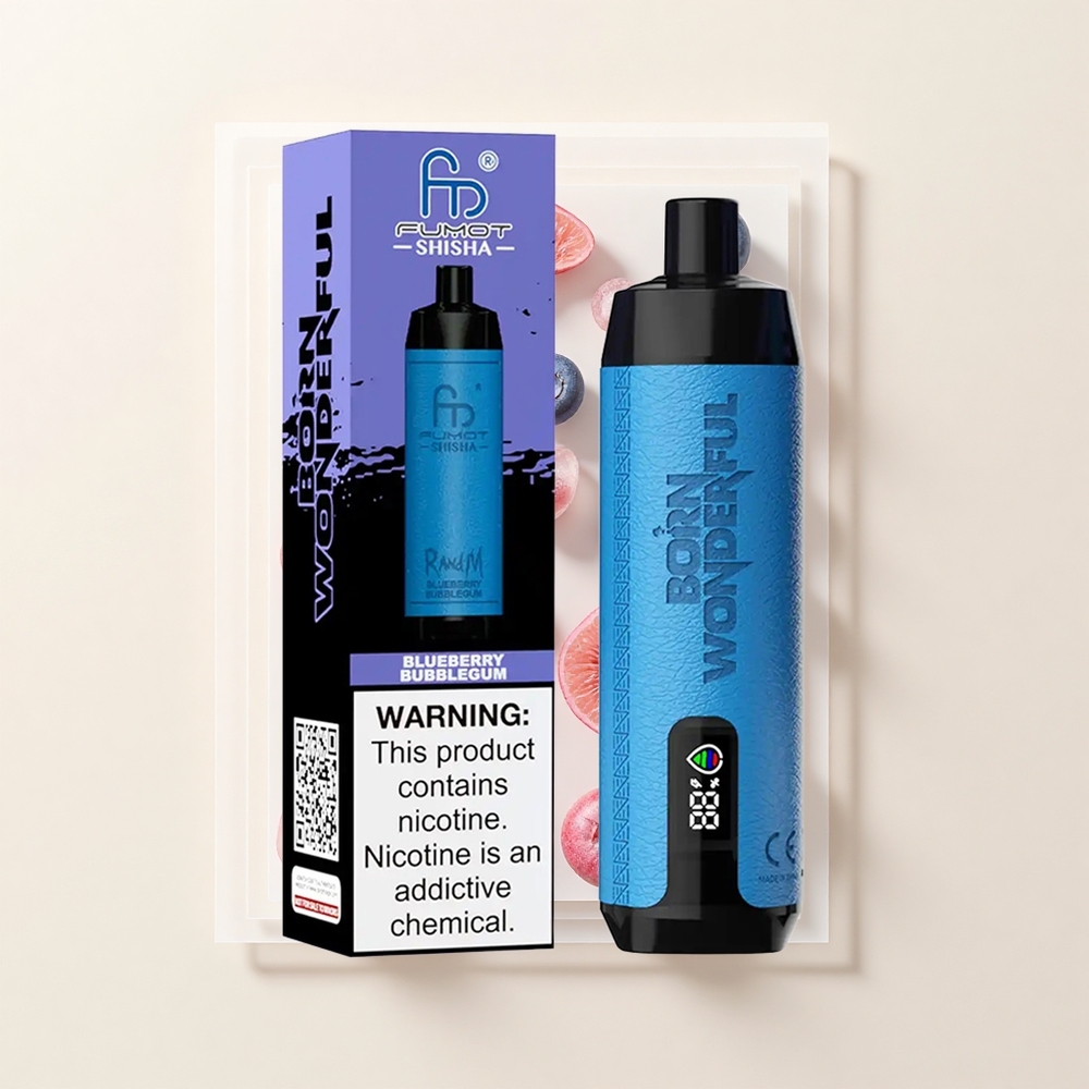 RandM Fumot Shisha 10000 Púfov 18ml 06ohm 850mAh Type-C LED 05 Nikotín Borievka Žuvačka
