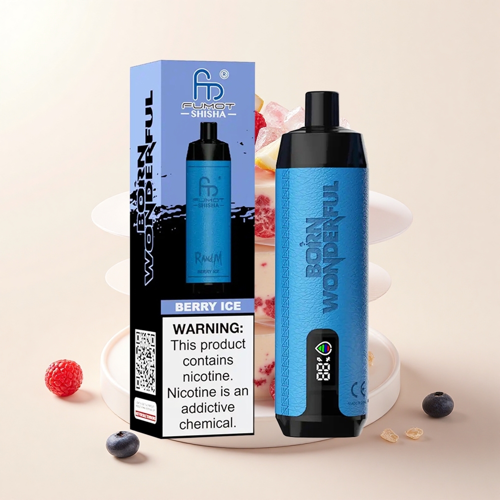RandM Fumot Shisha 10000 Púfov 18ml 850mAh 06ohm Berry Ice