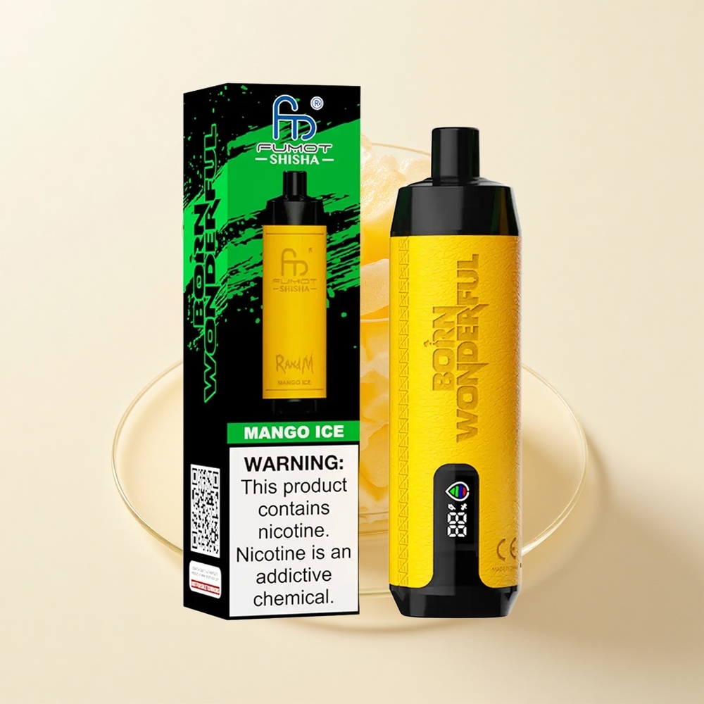 RandM Fumot Shisha 10000 Púfov 18ml LED Typ-C Mango Ľadová