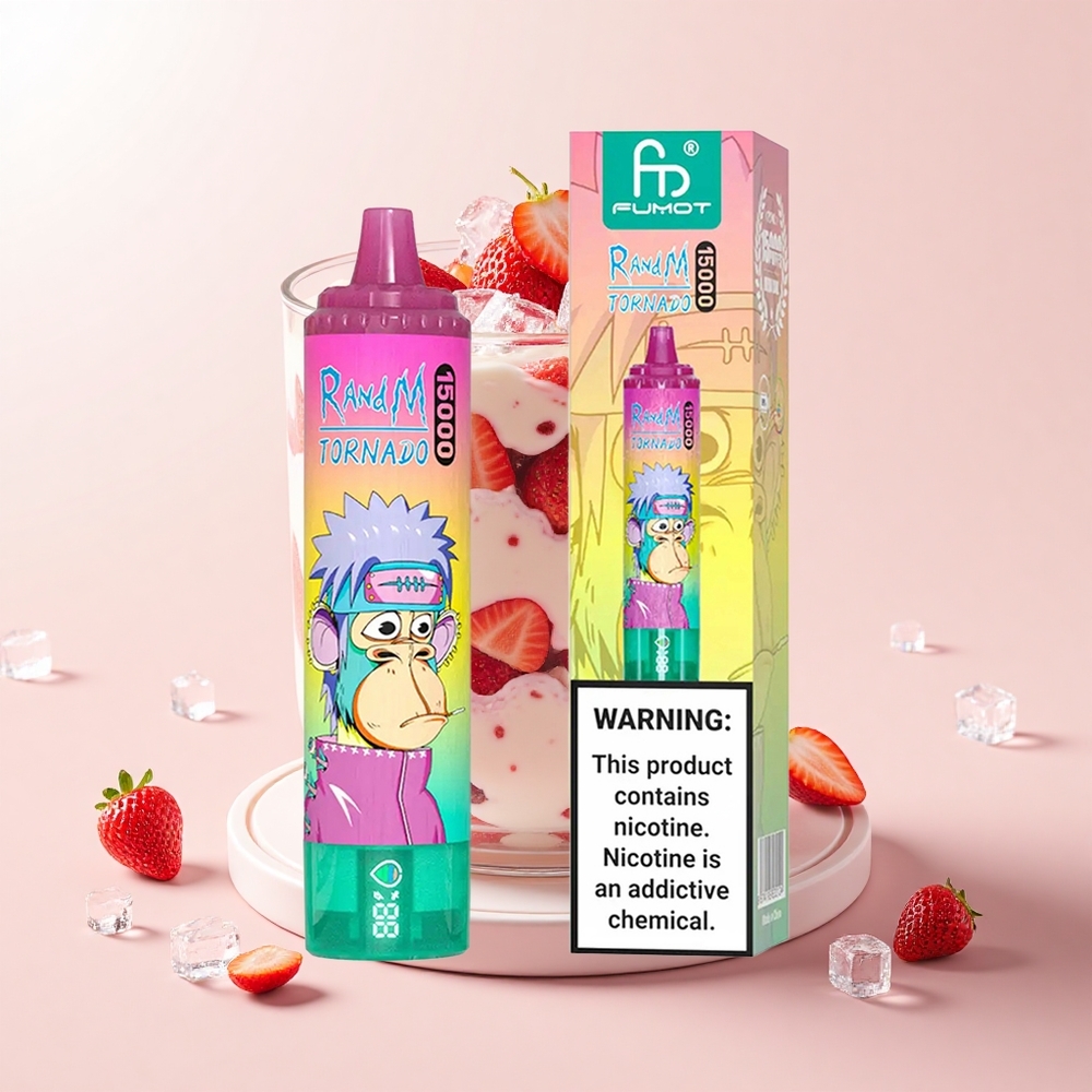 RandM Fumot Tornado 15000 Pôfov Disposabilný Vape Jahodový Ľad