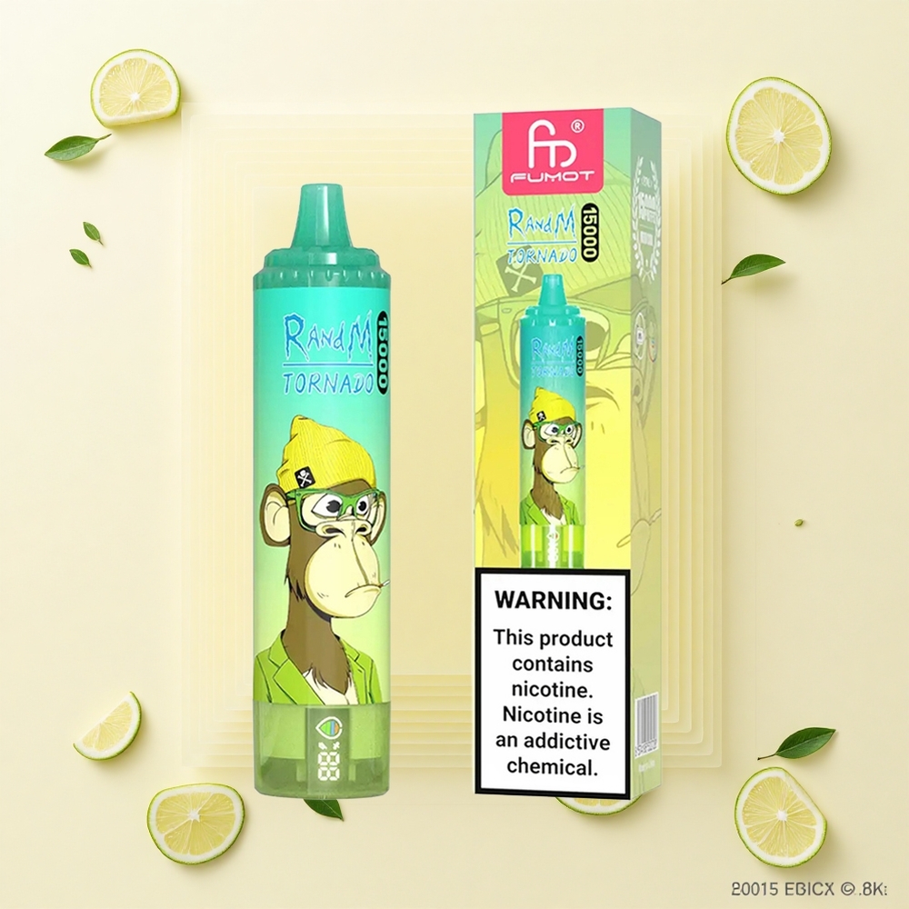 RandM Fumot Tornado 15000 Pôfov Jednorazová Vape Citrón Limeta 25ml 850mAh Typ-C