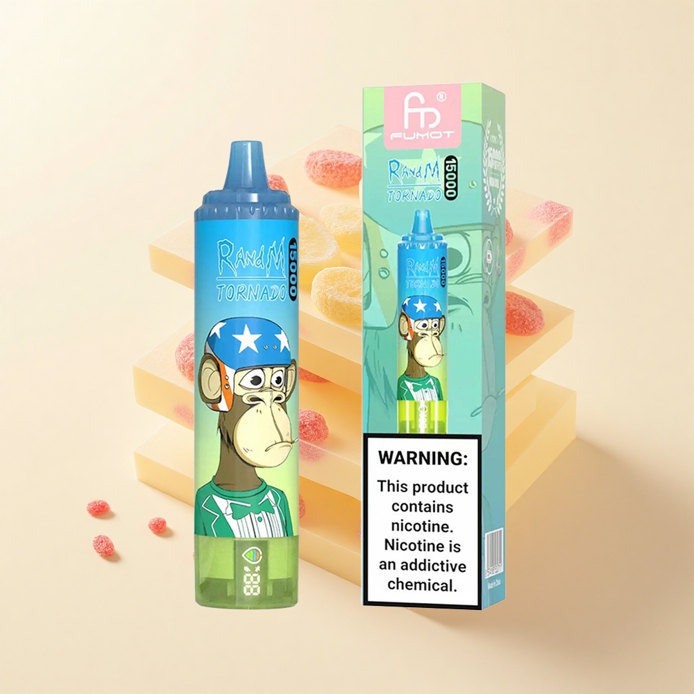 RandM Fumot Tornado 15000 Púfov 25ml 850mAh Typ-C LCD Gummy Bear