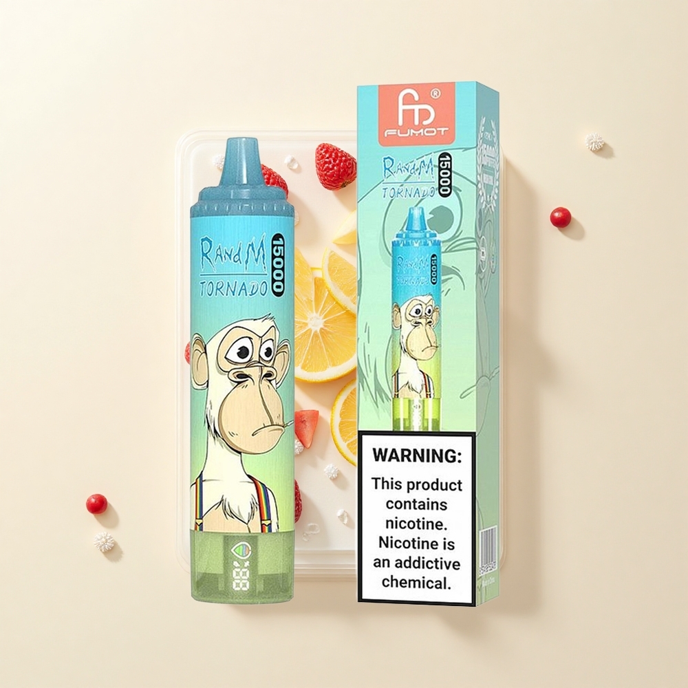 RandM Fumot Tornado 15000 Púfov 25ml LCD Type-C Jednorazové Vape Ľadový Cukrík