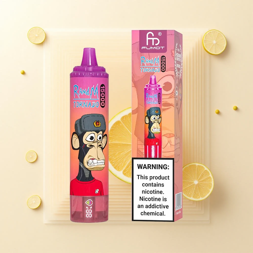 RandM Fumot Tornado 15000 Púfov Jednorazové Vape Dragún Ovocie 25ml 850mAh Mesh LCD Typ-C