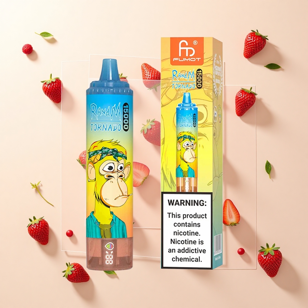 RandM Fumot Tornado 15000 Púfov Jednorazové Vape Jahoda 25ml 850mAh Mesh