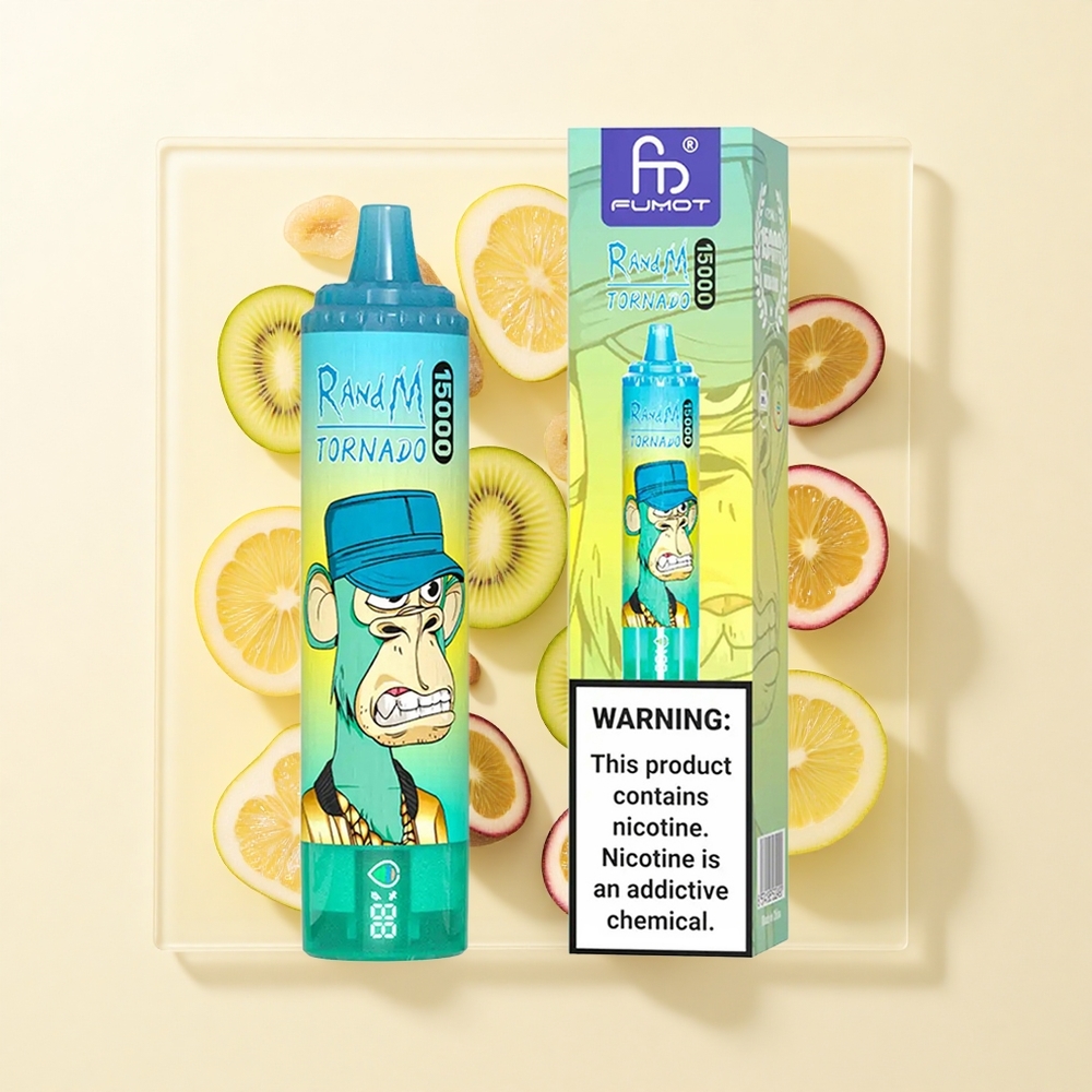 RandM Fumot Tornado 15000 Púfov Jednorázová Vape Kiwi Maracuja Guava 25ml 850mAh Mesh