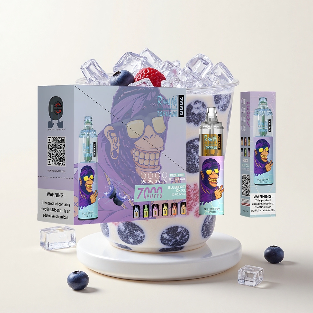 RandM Fumot Tornado 7000 Pufov 14ML 850MAH Type-C RGB Blueberry On Ice