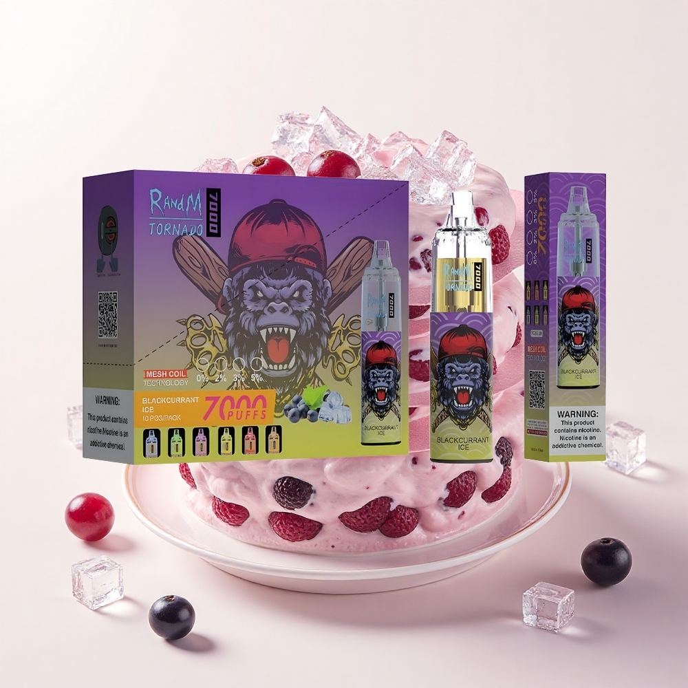 RandM Fumot Tornado 7000 Púfov 14ML 850MAH Mesh Type-C RGB Čierna Ríbezľa Ľad