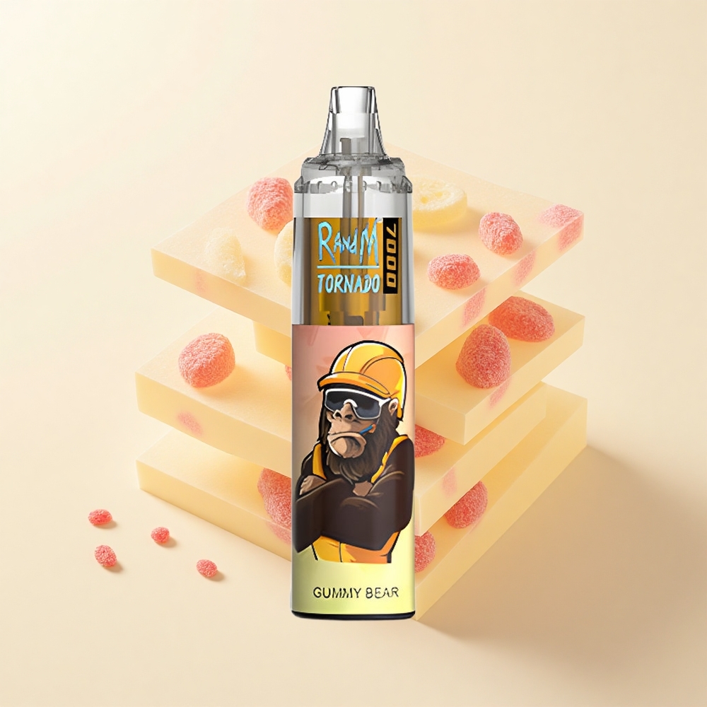 RandM Fumot Tornado 7000 Púfov Jednorazové Vape Gummy Medveď 14ML 850MAH Mesh Coil Typ-C RGB Vzduch Nastaviteľný