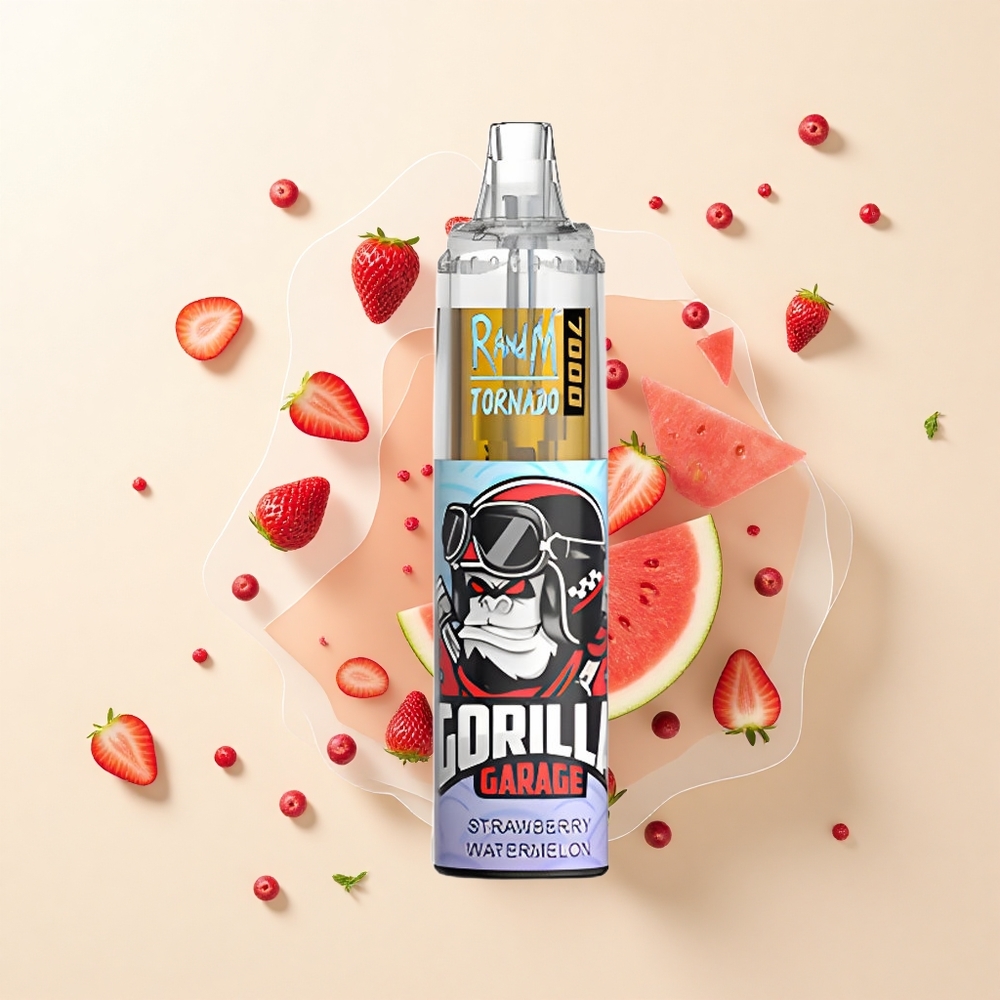 RandM Fumot Tornado 7000 Púfov Jednorazové Vape Jahoda Vodný Melón 14ML 850MAH Mesh Coil Type-C RGB Vzduch