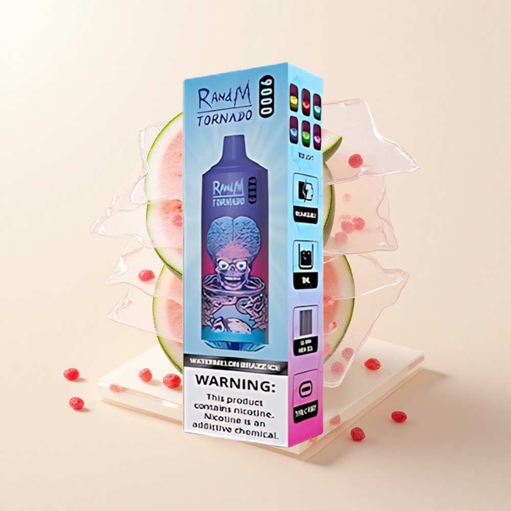 RandM Fumot Tornado 9000 Pufov Jednorázová Vape Melón Brazz Ice 850mAh 18mL Mriežka RGB 54 Príchutí