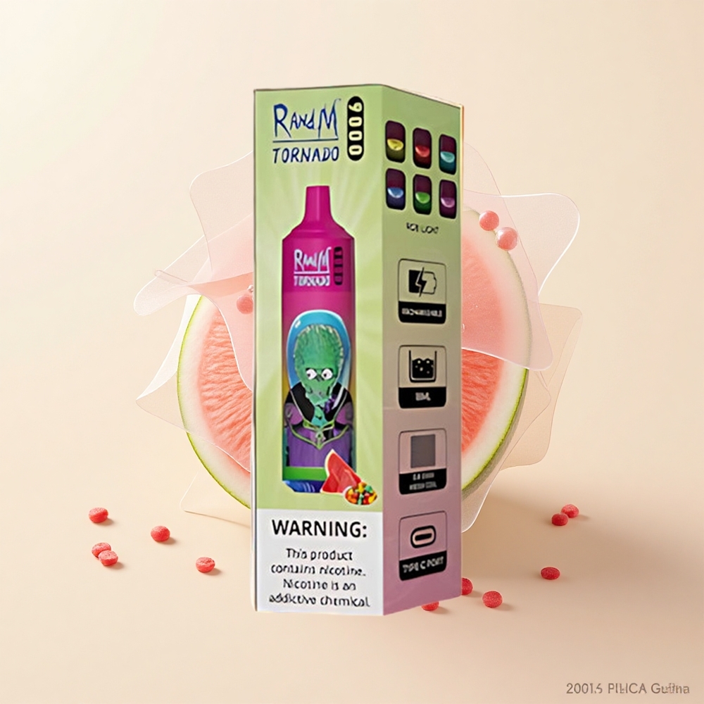 RandM Fumot Tornado 9000 Pufov Jednorázová Vape Vodný Melón Žuvačka