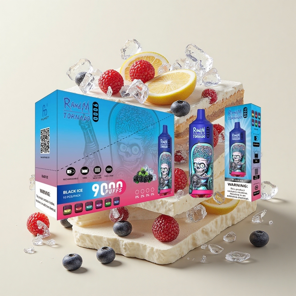 RandM Fumot Tornado 9000 Pôfov Batéria 850 mAh Náplň 18 mL Mriežka Čierny Ľad