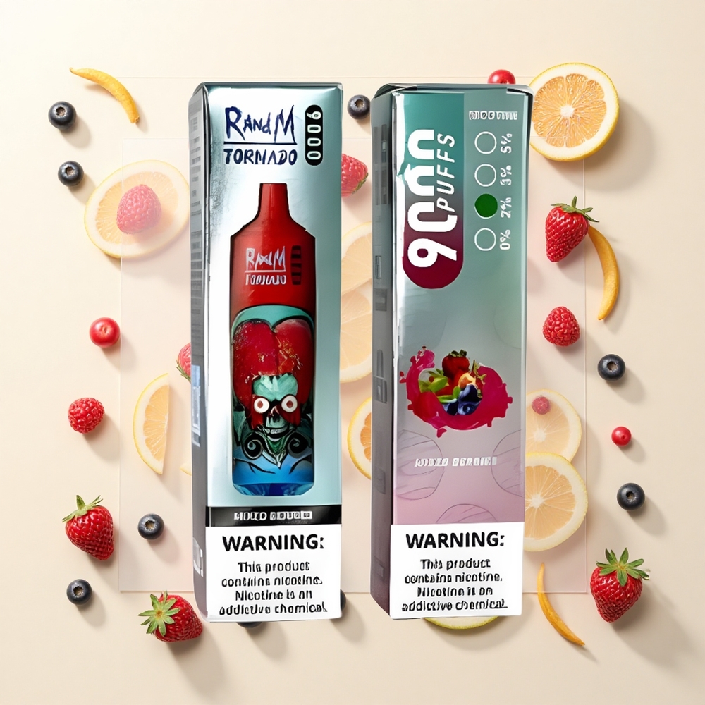 RandM Fumot Tornado 9000 Púfov 850mAh 18mL Miešané Bobule Mesh RGB 54 Príchutí